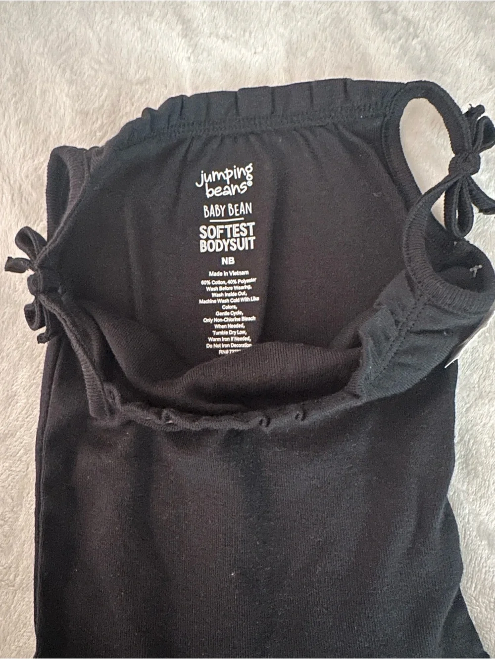jumping beans Black Sleeveless Baby Bodysuit with Tie Straps